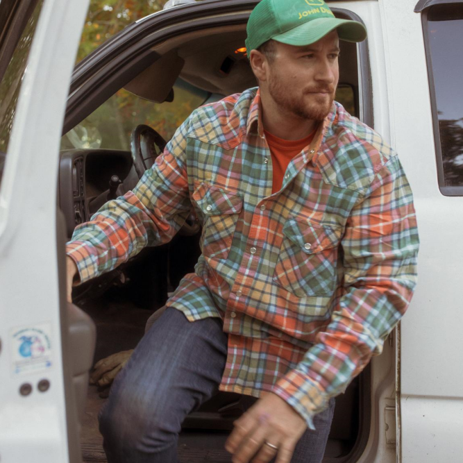 Dubinik® Men's Long Sleeve Pearl Snap Midweight Flannel Casual Western Cowboy Plaid Shirts 100% Cotton#36010 Tall size in stock now!