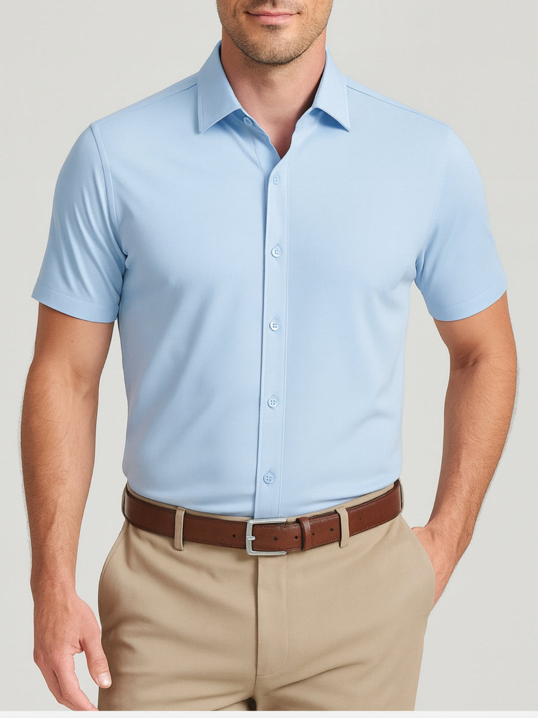 Non-Iron Stretch Shirt – Transparent Buttons