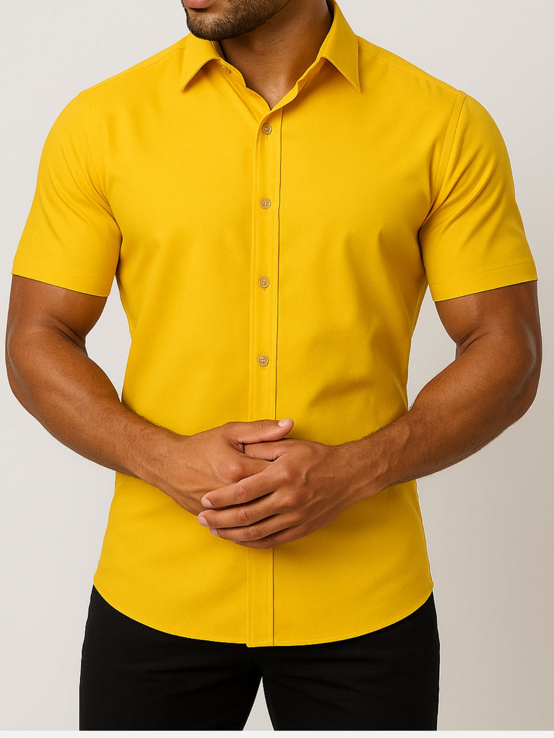 Non-Iron Stretch Shirt – Transparent Buttons