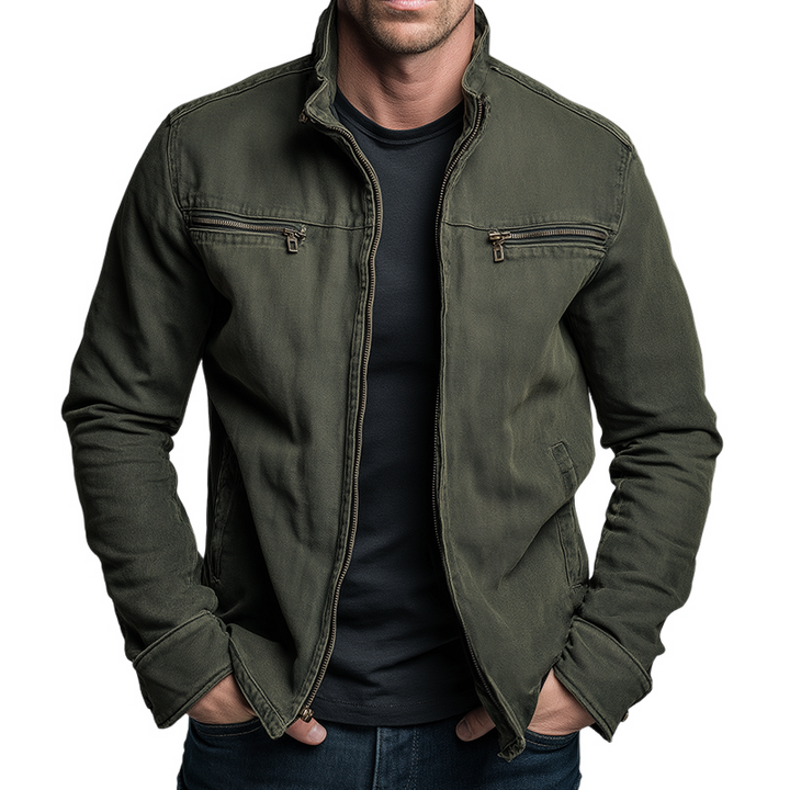 Western Vintage Cotton Zip Jacket