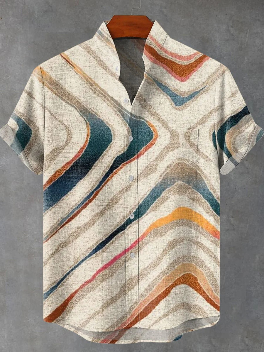 Geometry Color Casual Suit Pants