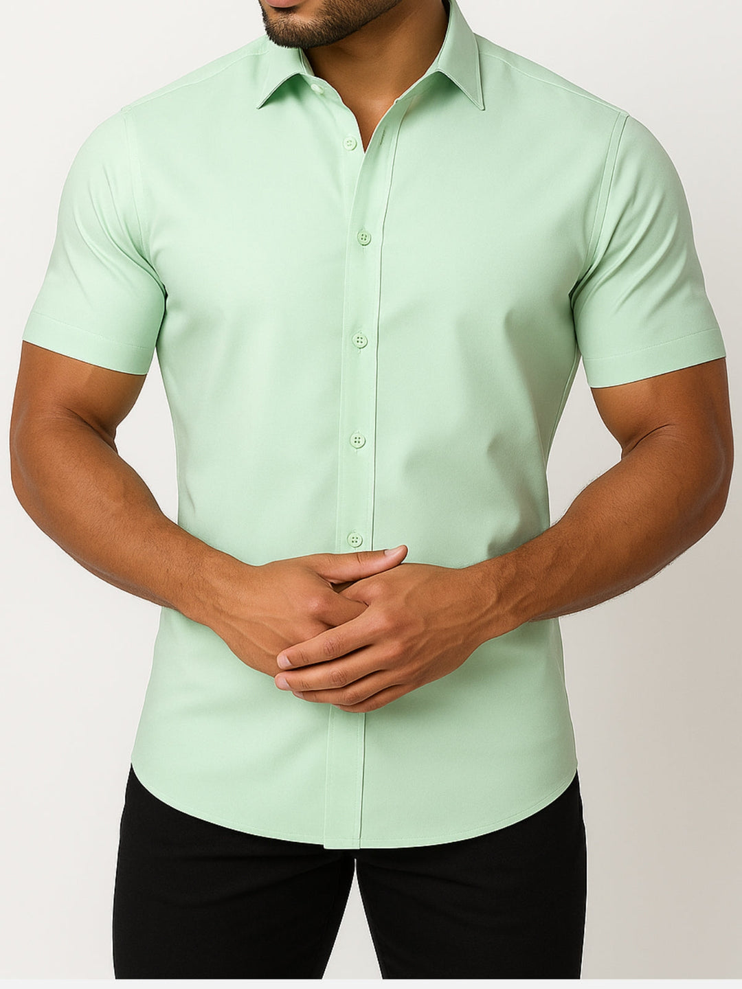 Non-Iron Stretch Shirt – Transparent Buttons