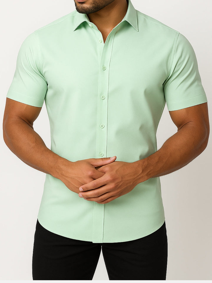 Non-Iron Stretch Shirt – Transparent Buttons