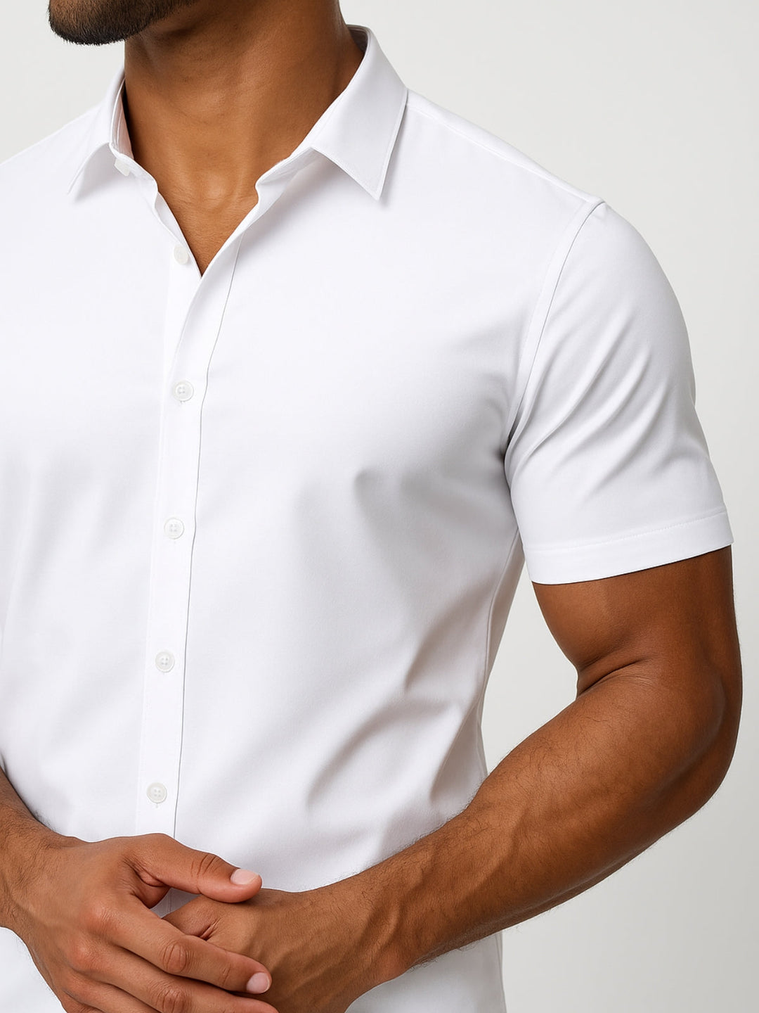 Non-Iron Stretch Shirt – Transparent Buttons