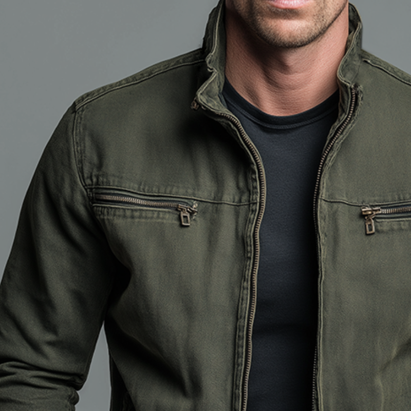 Western Vintage Cotton Zip Jacket