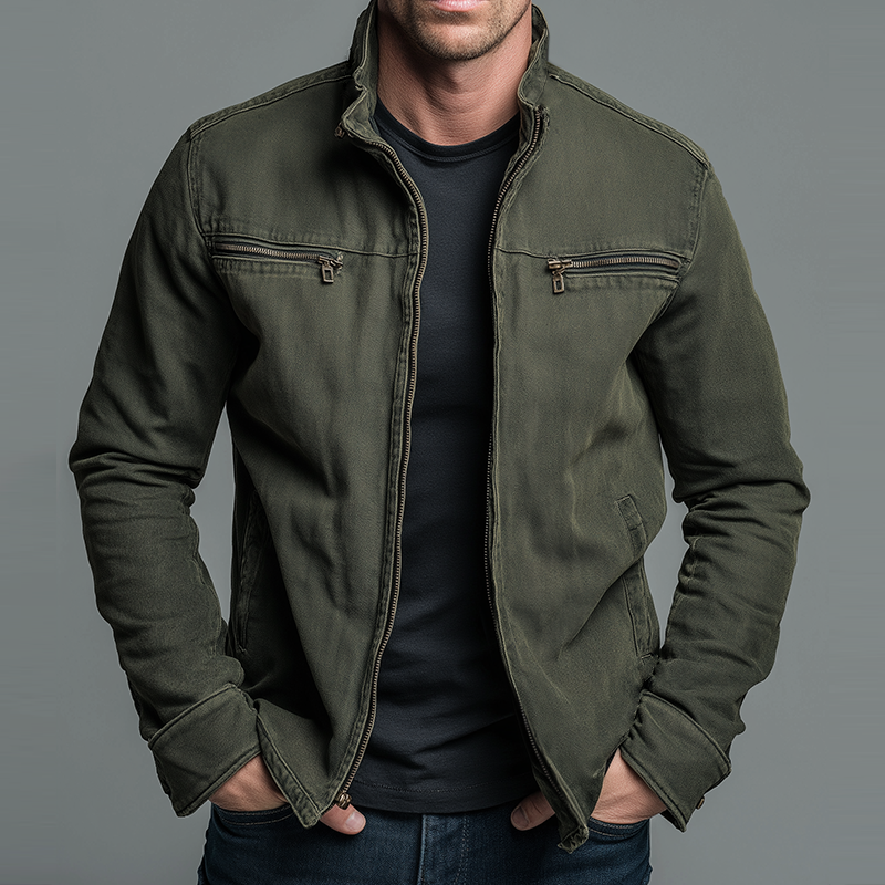 Western Vintage Cotton Zip Jacket