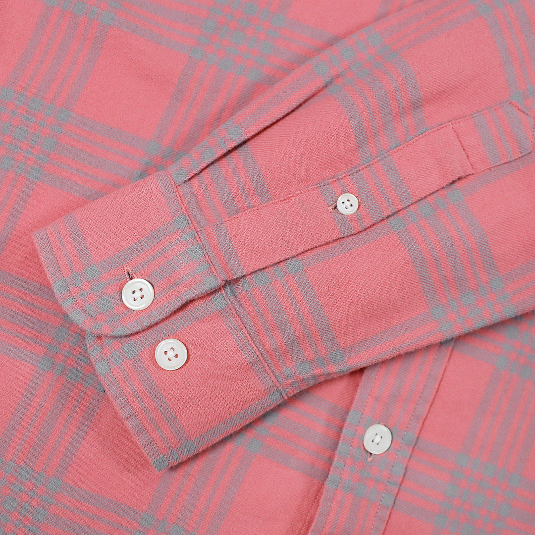 Dubinik® 100% Cotton Mens Flannel Shirts Long Sleeve Plaid Soft Casual Button Down Shirt Men#66024