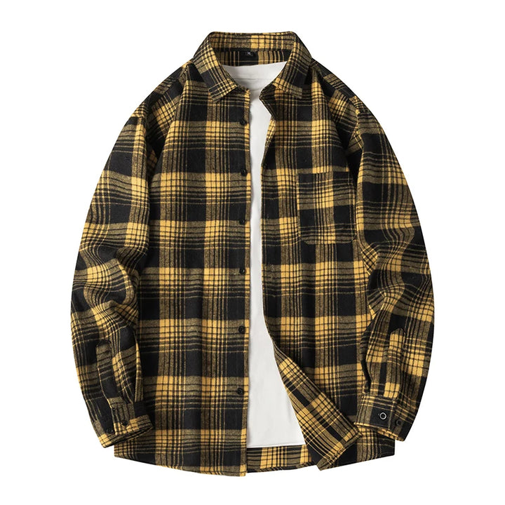 Heren Shirt Geruit Flanel Lente Herfst Lange Mouw Blauw Losse Heren Casual Shirt Oversized Zakelijk Heren Zacht Overhemd