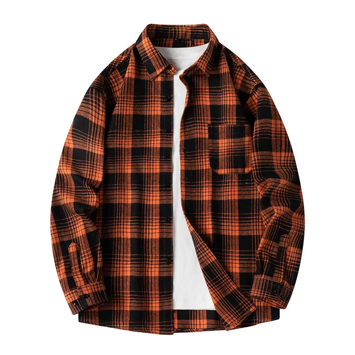 Heren Shirt Geruit Flanel Lente Herfst Lange Mouw Blauw Losse Heren Casual Shirt Oversized Zakelijk Heren Zacht Overhemd