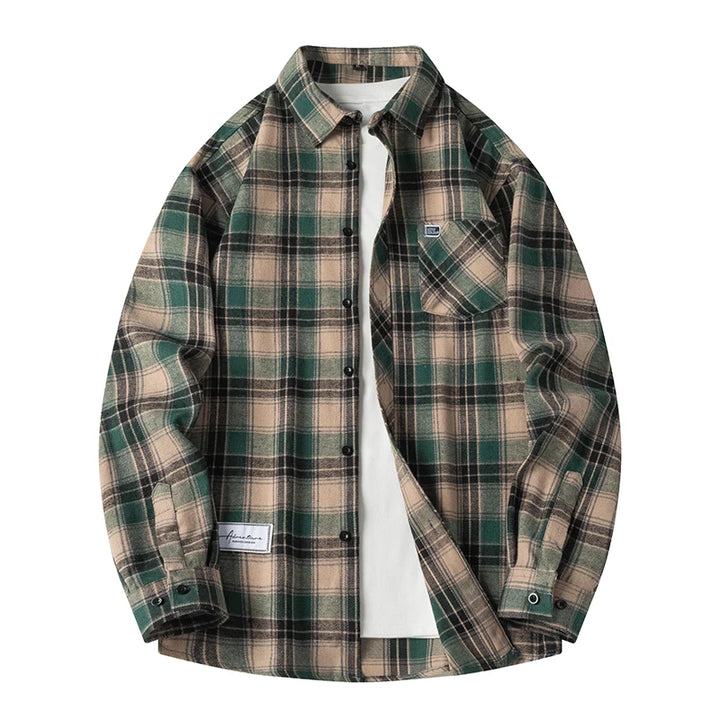 Heren Shirt Geruit Flanel Lente Herfst Lange Mouw Blauw Losse Heren Casual Shirt Oversized Zakelijk Heren Zacht Overhemd
