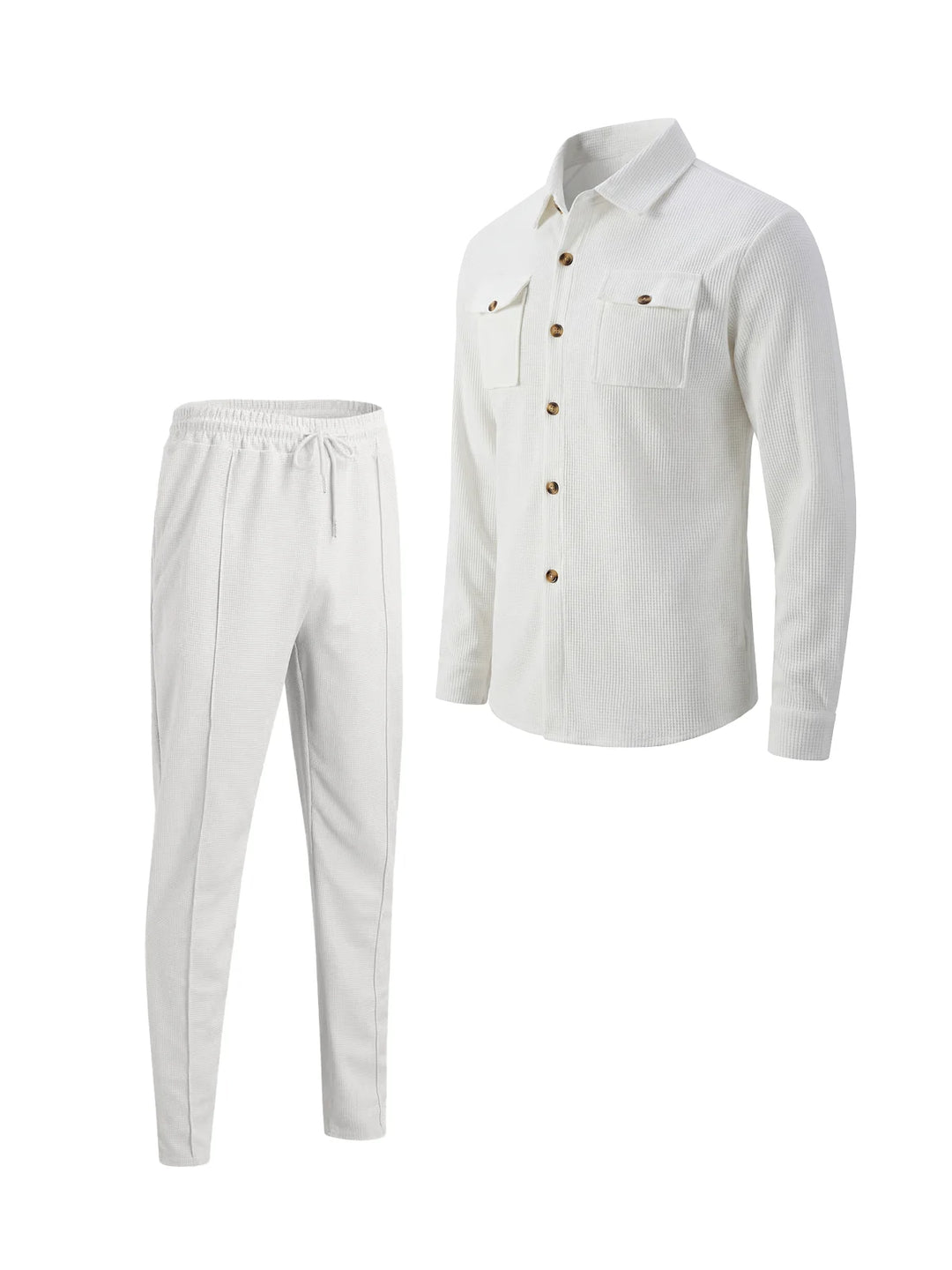 Alltime Rible Solid Button Pocket Two Piece Set