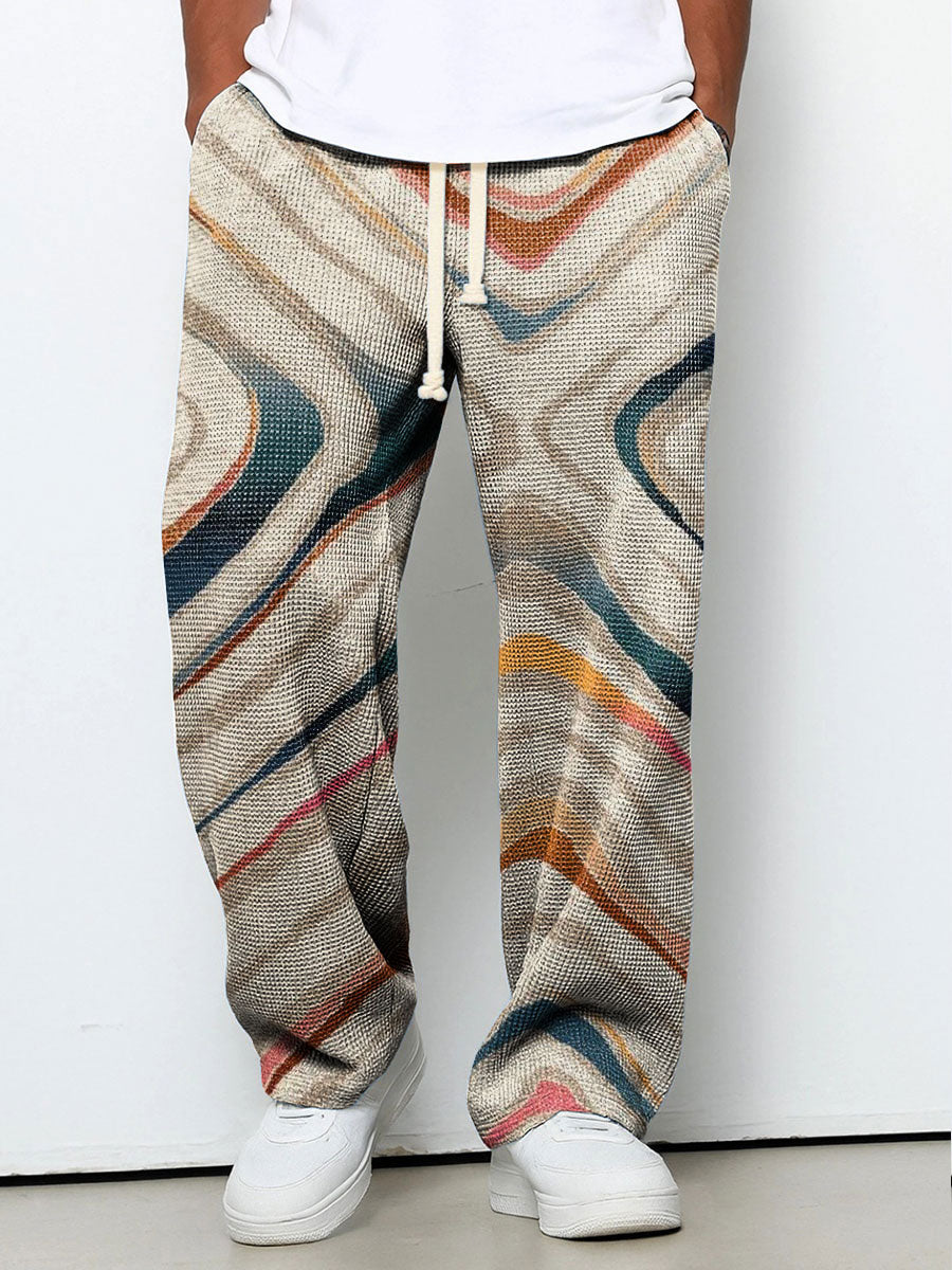 Geometry Color Casual Suit Pants