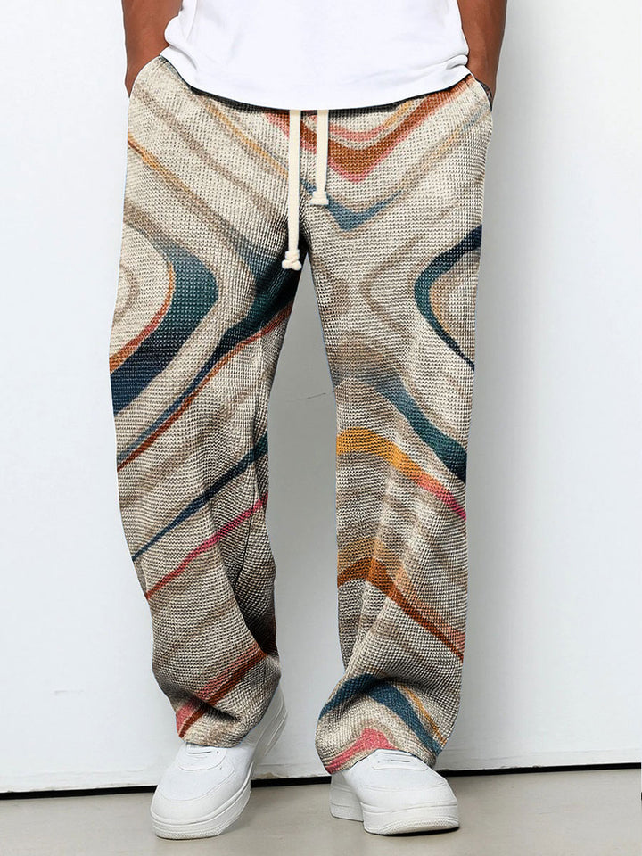 Geometry Color Casual Suit Pants